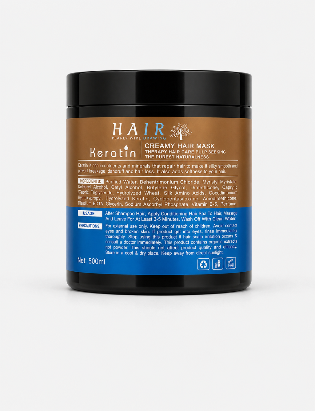 Wellice Keratin Hair Mask – Pearly Wire Drawing, 98% Repair
