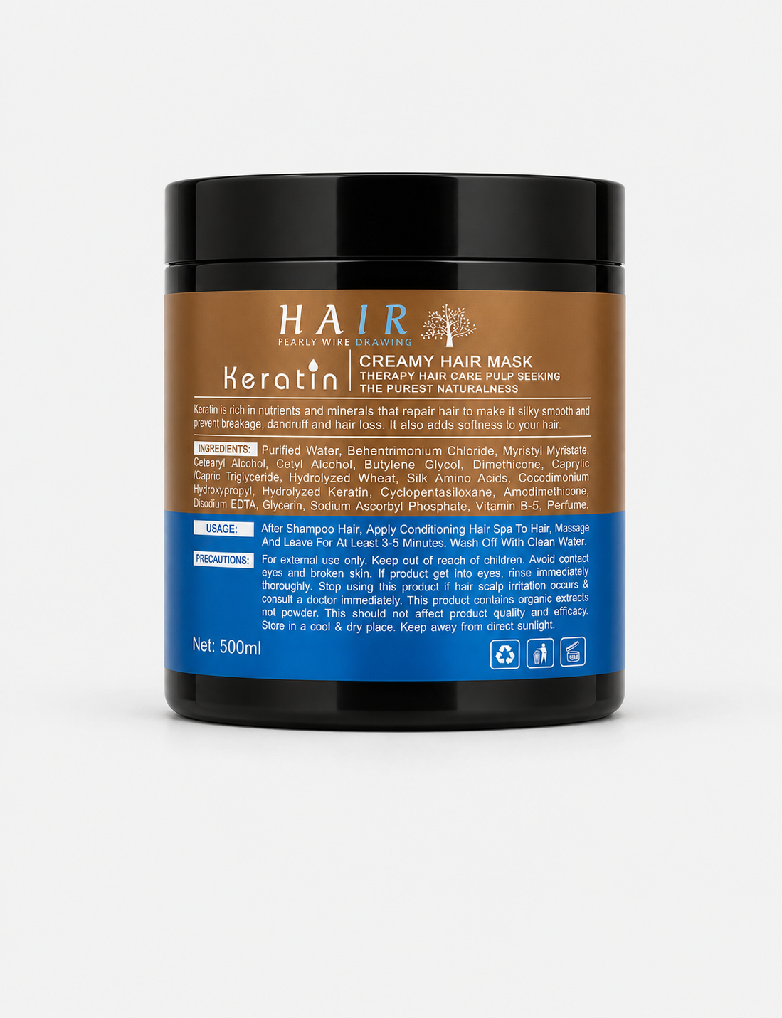 Wellice Keratin Hair Mask – Pearly Wire Drawing, 98% Repair