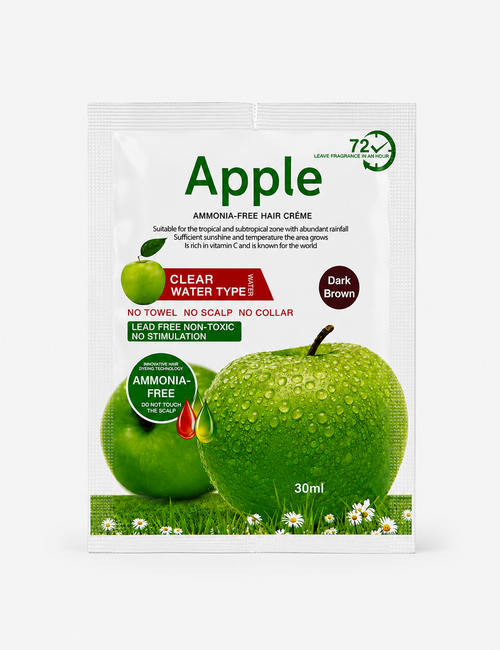 Apple Hair Cream Sachet – Ammonia-Free, Dark Brown (Pack of 10)