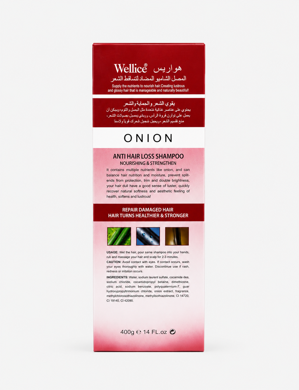 Wellice Onion Shampoo – Anti Hair Loss, 400ml