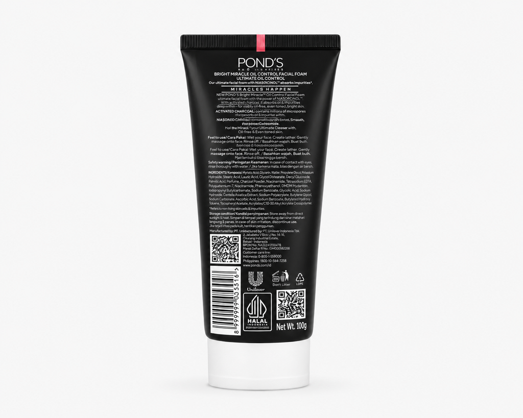 Pond's Bright Miracle Facial Foam – Activated Charcoal